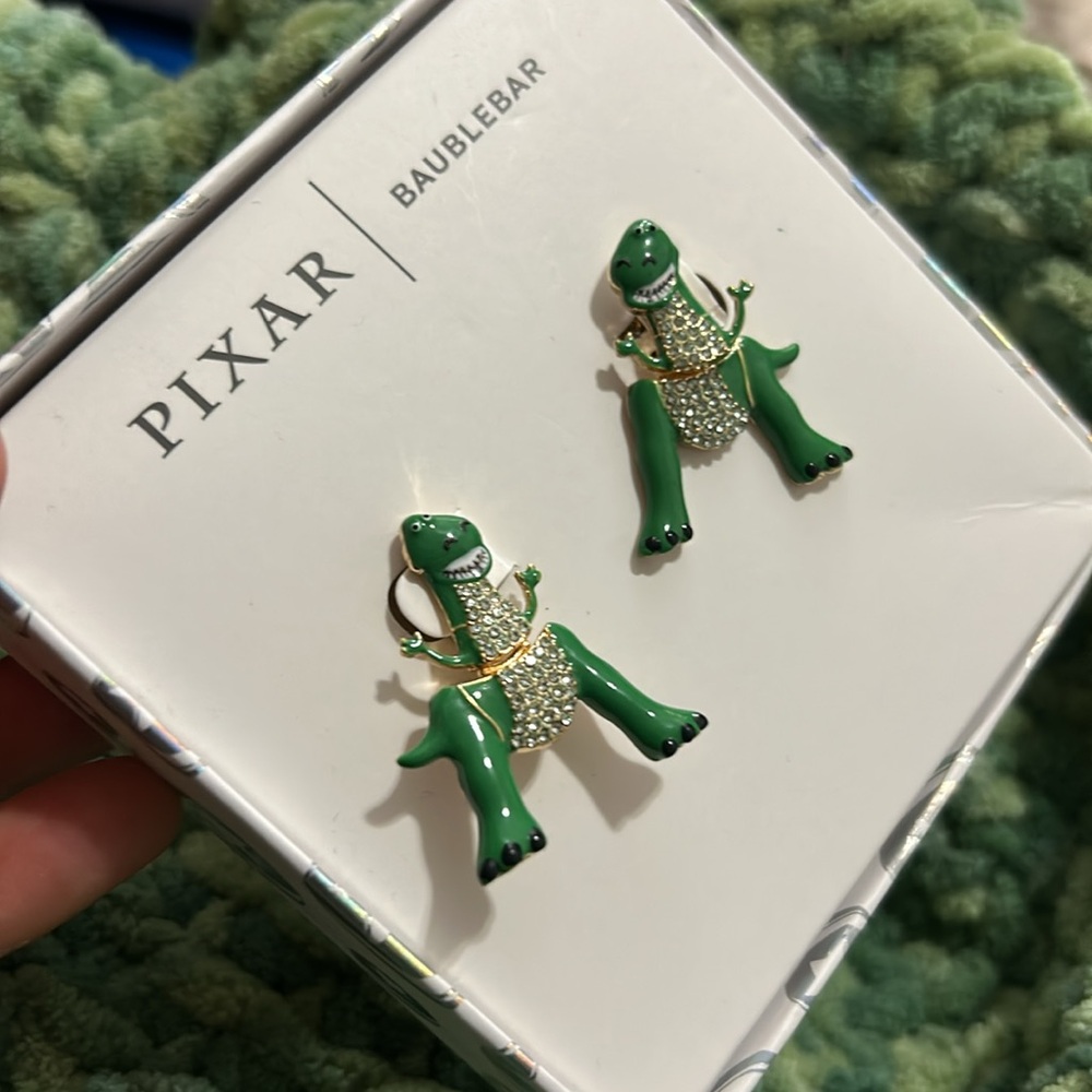 BaubleBar x Disney Pixar Toy Story Rex the dinosaur Earrings NEW! - Picture 9 of 11